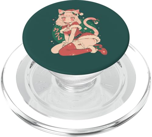 Weihnachten Katze Mädchen Anime Waifu Kawaii Japan Urlaub niedlich PopSockets PopGrip für MagSafe von Alternative Christmas Manga Japan Anime Woman co.