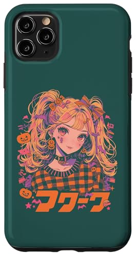 Hülle für iPhone 11 Pro Max Halloween Kürbis Pastell Anime Girl Waifu Fledermäuse Gruseliges Kawaii von Alternative Halloween Manga Japan Anime Woman co.