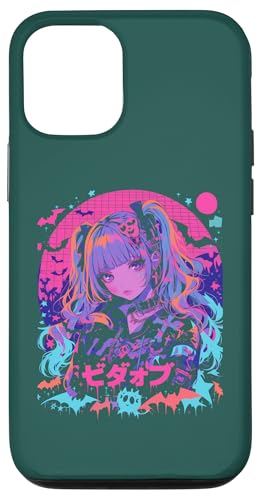 Hülle für iPhone 13 Pro Halloween Kürbis Pastell Anime Girl Waifu Fledermäuse Gruseliges Kawaii von Alternative Halloween Manga Japan Anime Woman co.