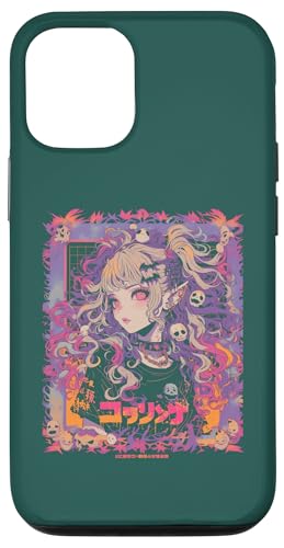 Hülle für iPhone 14 Pro Halloween Kürbis Pastell Anime Girl Waifu Fledermäuse Gruseliges Kawaii von Alternative Halloween Manga Japan Anime Woman co.