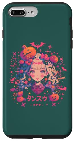 Hülle für iPhone 7 Plus/8 Plus Halloween Kürbis Pastell Anime Girl Waifu Fledermäuse Gruseliges Kawaii von Alternative Halloween Manga Japan Anime Woman co.