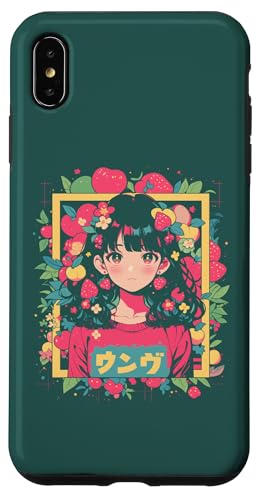 Hülle für iPhone XS Max Anime Girl Waifu Cute Alt Aesthetic mit Obst, Erdbeer-Pastellfarben von Alternative Sweet Manga Japan Anime Woman