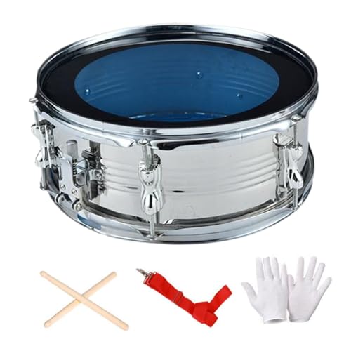 Amagogo 13-Zoll-Snare-Drum, Musiktrommeln, Musiklernen, tragbares Schlaginstrument, Musikinstrumente für Jungen, Mädchen, Teenager, Anfänger, Silber von Amagogo