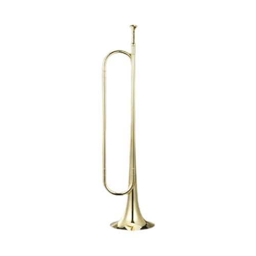 Amagogo Bugle Scouting Trompete Bugle Musikinstrument Professionelles Blasen Trompete für Kavallerieorchester Bühnenauftritte Kinder, Goldenes B von Amagogo