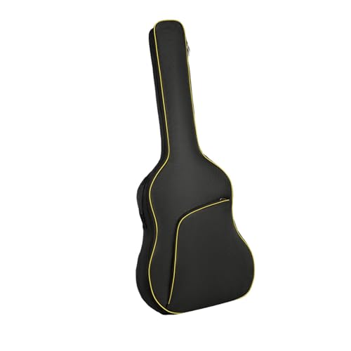 Amagogo Tasche für E-Gitarre, Tasche für Akustikgitarre, 40 Zoll, 41 Zoll, große Vordertasche, stabile, dick gepolsterte Gitarrentasche für klassische Gitarre, GELB von Amagogo