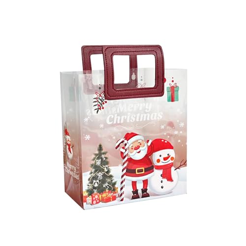 Amagogo Weihnachtsgeschenktüte, Süßigkeitentüte, Weihnachtsleckerli-Tüte, Partyzubehör, süße Einkaufstasche, Handtasche für den Urlaub, Weihnachten, Hochzeit, Rot von Amagogo