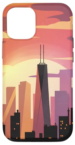 Hülle für iPhone 12/12 Pro Urban Sunset City Skyline und Cityscape Art Design von Amazing Cases Store