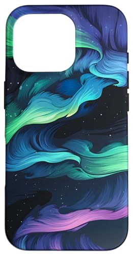 Hülle für iPhone 16 Pro Leuchtende Aurora Borealis Lichter Magisches Himmel-Design von Amazing Cases Store