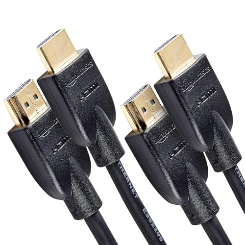 Amazon Basics 4K-HDMI-Kabel, 1,8 m, 18 Gbit/s Highspeed mit Ethernet, 4K@60Hz, 2 Stück, 2160p, Schwarz von Amazon Basics