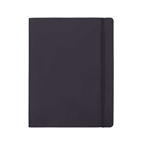 Amazon Basics Notizbuch mit liniertem Papier, Softcover, XL-Format, 25 x 20 cm, Schwarz von Amazon Basics