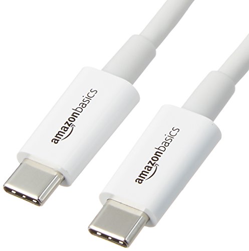 Amazon Basics Schnellladekabel, USB-C auf USB-C-2.0, 480 MBit/s, USB-IF-Zertifiziert, für Apple iPhone 15, iPad, Samsung Galaxy, Tablets, Laptops, 2.7 m, weiß von Amazon Basics