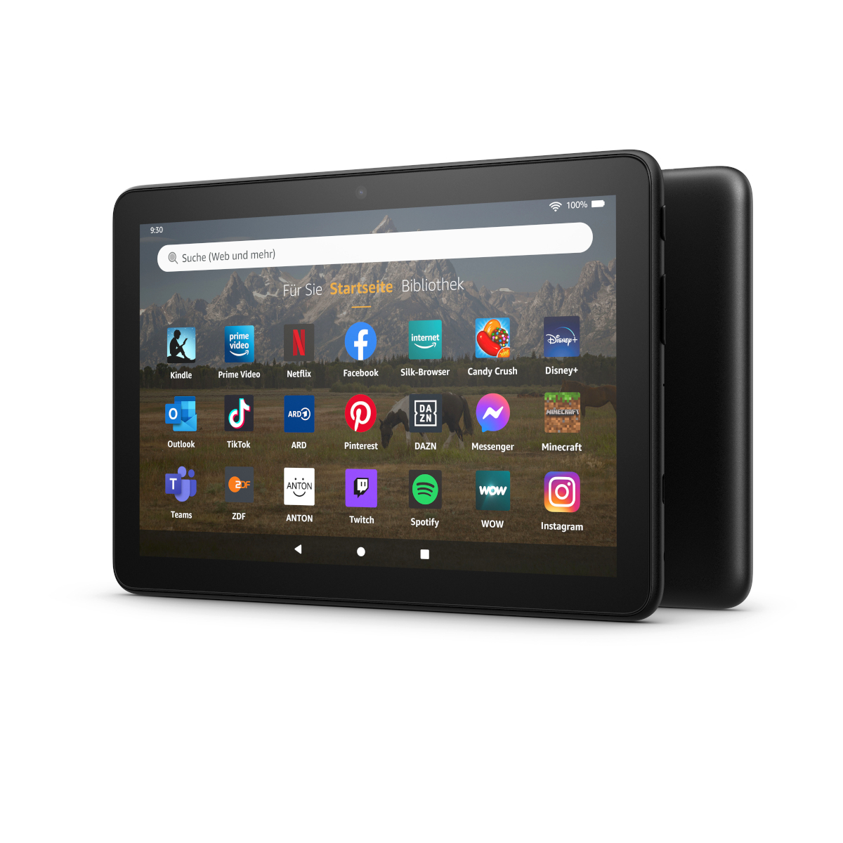 Amazon Fire HD 8-Tablet, 8-Zoll-HD-Display, 32 GB (2022) Schwarz mit Werbung von Amazon