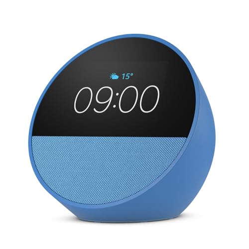 Der neue Amazon Echo Spot (2024), smarter Wecker mit sattem Klang und Alexa, Blau von Amazon