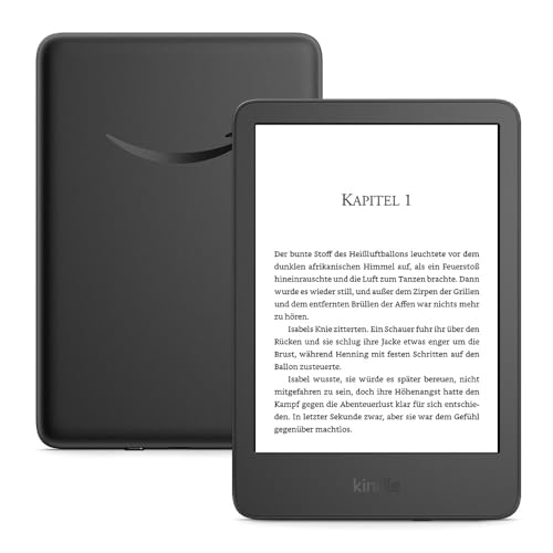 Der neue Amazon Kindle (16 GB) – Der leichteste und kompakteste Kindle, mit blendfreiem Bildschirm, schnellerem Umblättern, anpassbarem Frontlicht und langer Akkulaufzeit – mit Werbung – schwarz von Amazon