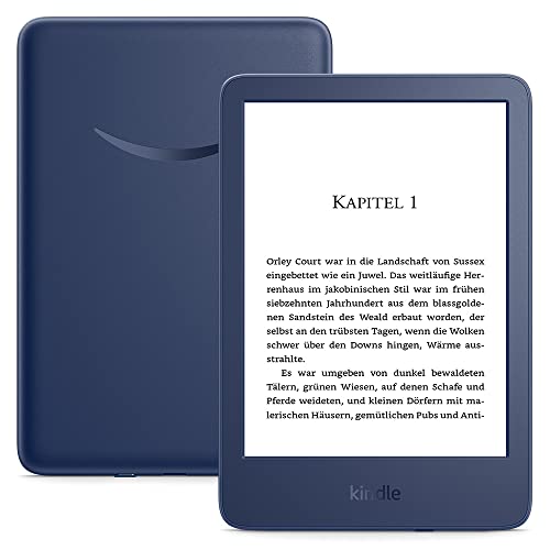 Kindle (2022) – Der bisher leichteste und kompakteste Kindle, jetzt mit hochauflösendem 6-Zoll-Display mit 300 ppi und doppelter Speicherkapazität | Ohne Werbung | Blau von Amazon