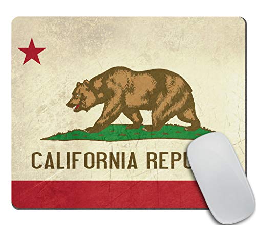 Amcove Grunge California State Flag of America Mousepad Anti-Rutsch Gummi Gaming-Mauspad Rechteck Mousepads für Computer Laptop von Amcove