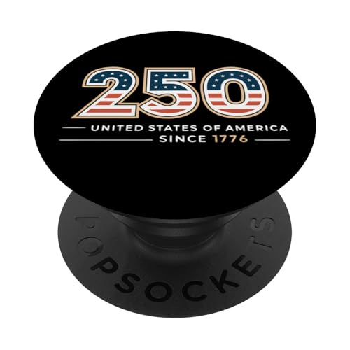 250. Jahrestag USA 1776–2026 Vintage Amerikanische Flagge PopSockets Klebender PopGrip von America's 250th Birthday 4th of July 1776-2026