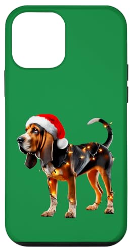 Hülle für iPhone 12 mini American English Coonhound Hund Weihnachtsmannmütze Weihnachtsbeleuchtung von American English Coonhound Dog Christmas Products