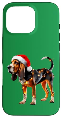 Hülle für iPhone 16 Pro American English Coonhound Hund Weihnachtsmannmütze Weihnachtsbeleuchtung von American English Coonhound Dog Christmas Products