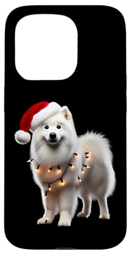 Hülle für iPhone 15 Pro Amerikanischer Eskimo-Hund, Weihnachtsmütze, Besitzer der Weihnachtsbeleuchtung, Mama, Papa von American Eskimo Dog Christmas Products