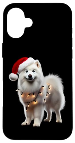 Hülle für iPhone 16 Plus Amerikanischer Eskimo-Hund, Weihnachtsmütze, Besitzer der Weihnachtsbeleuchtung, Mama, Papa von American Eskimo Dog Christmas Products