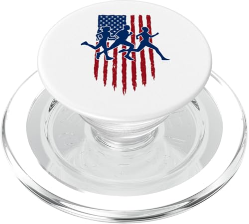 Amerikanische Flagge für Track & Field Patriotische USA-Flagge PopSockets PopGrip für MagSafe von American Flag Patriotic Red White and Blue