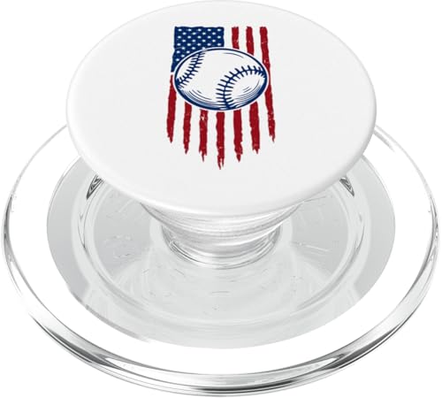 Baseball Amerikanische Flagge für Baseballliebhaber USA Flagge 2 PopSockets PopGrip für MagSafe von American Flag Patriotic Red White and Blue