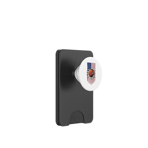 Basketball Amerikanische Flagge für Basketballliebhaber USA Flagge PopSockets PopWallet für MagSafe von American Flag Patriotic Red White and Blue