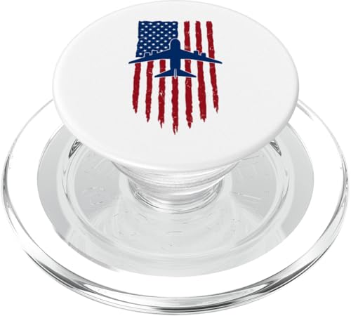 Flugzeug Pilot Amerikanische Flagge für Pilot Patriotische USA Flagge PopSockets PopGrip für MagSafe von American Flag Patriotic Red White and Blue