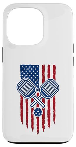 Hülle für iPhone 13 Pro Pickleball Amerikanische Flagge für Pickleball-Liebhaber USA Flagge von American Flag Patriotic Red White and Blue