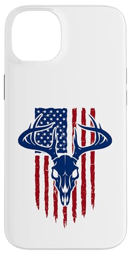 Hülle für iPhone 14 Plus Deer Skull Amerikanische Flagge für Hirschjäger Patriotische USA-Flagge von American Flag Patriotic Red White and Blue