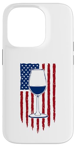 Hülle für iPhone 14 Pro Amerikanische Flagge für Weinliebhaber Patriotische USA-Flagge von American Flag Patriotic Red White and Blue