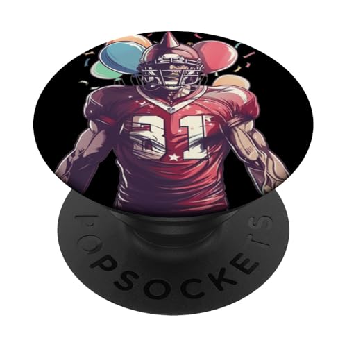 American Football Geburtstagskostüm für Fans jeden Alters PopSockets mit austauschbarem PopGrip von American Football Birthday Outfit