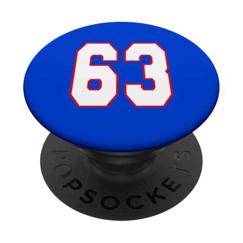 Nummer 63 American Football PopSockets Klebender PopGrip von American Football Numbers