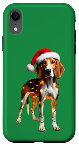 Hülle für iPhone XR American Foxhound Hund Weihnachtsmannmütze Weihnachtsbeleuchtung Besitzer Mama von American Foxhound Dog Christmas Products