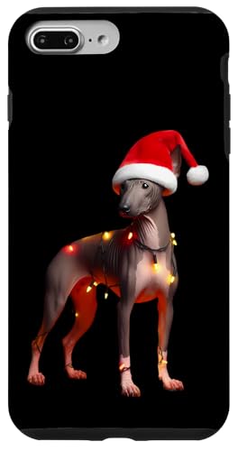 Hülle für iPhone 7 Plus/8 Plus American Hairless Terrier Weihnachtsmannmütze Weihnachtsbeleuchtung Hund Mama von American Hairless Terrier Christmas Products