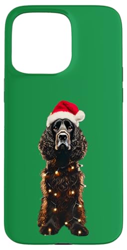 Hülle für iPhone 15 Pro Max American Water Spaniel, Weihnachtsmütze, Besitzer der Weihnachtsbeleuchtung von American Water Spaniel Dog Christmas Products