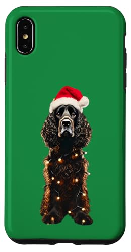 Hülle für iPhone XS Max American Water Spaniel, Weihnachtsmütze, Besitzer der Weihnachtsbeleuchtung von American Water Spaniel Dog Christmas Products