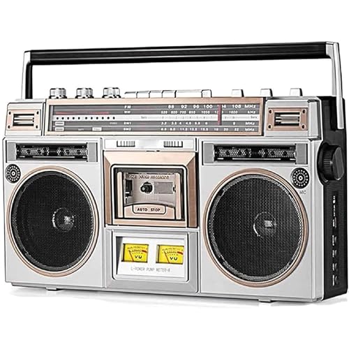 Classic 80s Style Retro Boombox Tape Player, Retro Bluetooth Kassettenspieler Mit Fm Und Dab + Radio, USB Aufnahme, Kassettenspieler Radio, Kassettenrecorder Für Familientreffen Reisen von Amhuui