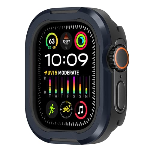 Amizee Hard Schutzhülle Kompatibel für Apple Watch Ultra 2/Ultra 49mm Hülle, Metall-Uhrenhülle mit TPU-Stoßschutzbasis Ultradünne Schutz Schutzhülle für iWatch, Blau Amizee Hard Schutzhülle Kompatibel für Apple Watch Ultra 2/Ultra 49mm Hülle, Metall-Uhrenhülle mit TPU-Stoßschutzbasis Ultradünne Schutz Schutzhülle für iWatch, Blau von Amizee