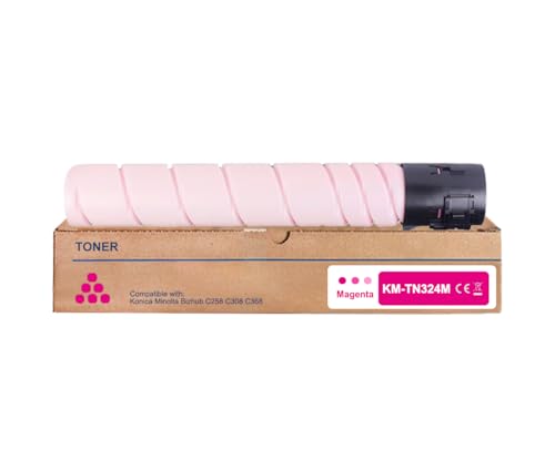 Amla Toner A8DA350 Kompatibel mit Konica Minolta TN324M Toner TN-324M Toner TN324 Magenta für Konica Minolta BizHub C258 BizHub C308 BizHub C368 von Amla