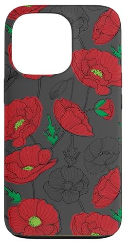 Hülle für iPhone 13 Pro Poppy Floral Stoßfest Kompatibel mit Magsafe Girl & Women von Ammal Studio