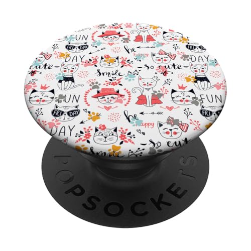 Katzen lächeln lustig fröhliche PopSockets PopSockets Klebender PopGrip von Ammal Studio