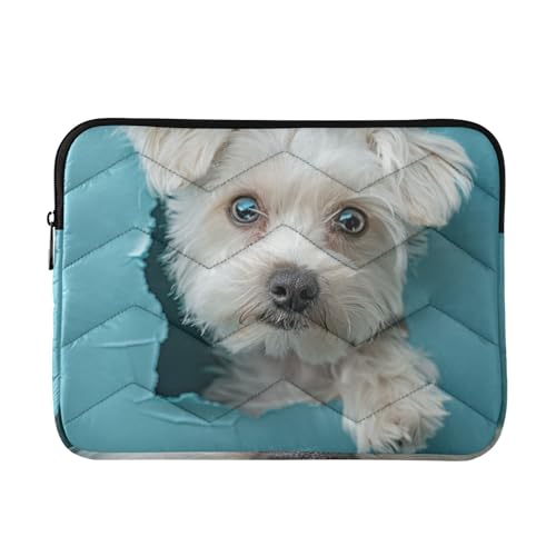 Laptoptasche 13-14 Zoll stilvolle Tasche für Laptop Cartoon niedlichen weißen Hund Computer Tragetasche für Arbeit Reisen von Amooorous