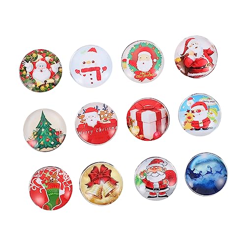 Amosfun 12 Stk Weihnachts-kühlschrankmagnete Weihnachtliche Glaskuppel Weihnachtsglasaufkleber Weihnachtliche Kühlschrankverzierungen Kühlschrank-edelstein-patch Foto Büro Karikatur von Amosfun