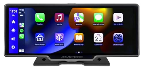 AMPIRE CPM 101 Smartphone-Monitor 25.4cm (10'') mit AHD Dual-Dashcam und RFK-Funktion von Ampire
