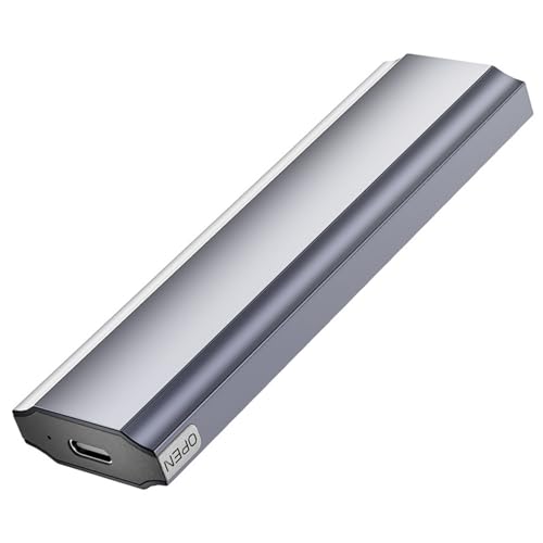 Amsixo SSD-Gehäuse aus Aluminiumlegierung für NVMe SSD 10 Gbit/s USB 3.1 UASP & Trim Unterstützung Einfache Installation Aluminium Externes SSD-Gehäuse Adapter M.2 NVMe SSD-Gehäuse von Amsixo