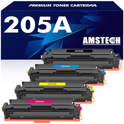 205A MFP M181fw Toner CF530A: Kompatibel für HP 205A Color Laserjet Pro MFP M181fw M180n M180nw M154nw M154a M181 M180 M154 CF530A CF531A CF532A CF533A (Schwarz Cyan Gelb Magenta, 4-Pack) von Amstech