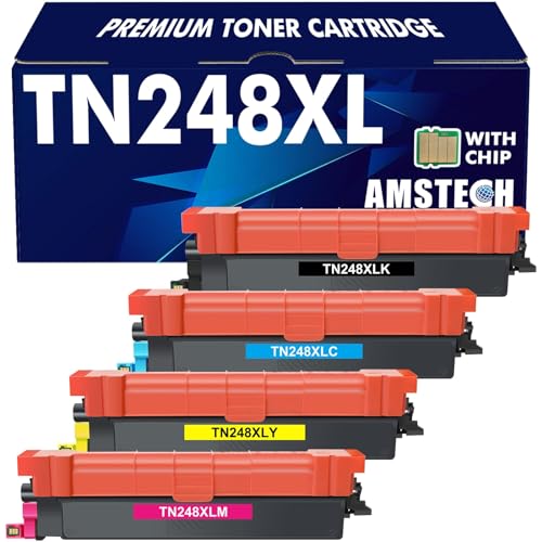 TN248 TN248XL TN-248XL TN-248CMYK TN-248VAL TN-248 Kompatibel für Brother MFC-L3760CDW Toner DCP-L3560CDW HL-L3240CDW MFC-L3740CDWE HL-L3220CW DCP-L3520CDW MFC-L8390CDW Schwarz Cyan Gelb Magenta von Amstech