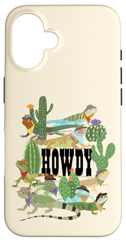 Hülle für iPhone 16 Cowboy Lizards Hallo von Amy Hadden